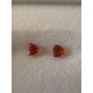 Fire Opal Set Of 2 AAA 4 Mm Trillion Cut Stone 0.28 Cttw